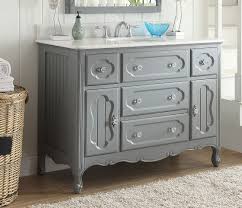 Often the focal point in the bathroom, there is a vanity to suit any style and personality. Adelina 48 Inch Antique Cottage Bathroom Vanity Grey Finish White Marble Top