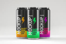 Glossy Soda Can Mockup Set In 2020 Drinks Packaging Design Energy Drinks Packaging Soda Can