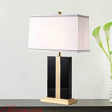 Contemporary Simple Table Lamp Copper Crystal Fixture Square Desk Light Contemporary Table Lamps Table Lamp Lamp