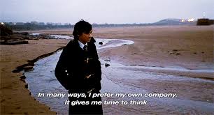 This gifs fuse movie scenes with posters to bring the posters to life. I Prefer My Own Company Film Subtitles Gif On Gifer By Bowield