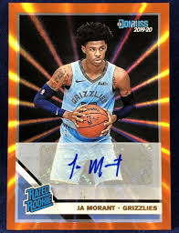 2019 20 Donruss Ja Morant Orange Laser Rated Rookie Auto Blaster Exclusive 202 Love How This One Scans With The Sunburst L In 2020 Sports Cards Football Cards Sports