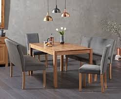 Dining room top picks custom dining dining tables dining chairs back; Oxford 150cm Solid Oak Dining Table With Mia Grey Velvet Benches With Backs And Mia Grey Velvet Chairs Oxford
