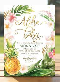 Aloha Baby Shower Invitation Pineapple Baby Shower Invite Etsy In 2022 Pineapple Baby Shower Luau Baby Showers Pineapple Baby Shower Theme