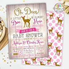 Oh Deer Baby Girl Shower Invitation Little Deer Printable Etsy Deer Baby Shower Invitations Baby Shower Invites For Girl Deer Baby Showers