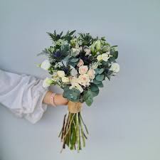 Blue thistle, thistle bouquet, thistle boutonniere, thistle corsage, faux thistle, scottish wedding, scottish thistle, blue thistle, teal. Blue Thistle Bouquet