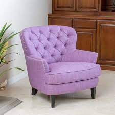 noble house taylor light purple fabric club chair walmart com in 2021 tufted club chairs armchair club chairs