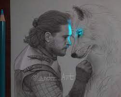 Learn how to draw art pictures using these outlines or print just for coloring. Pencil Drawing John Snow By Lander Art 4