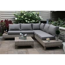 Rex 4 Piece Sectional Seating Group With Cushions Reviews Joss Main Patio Sectional Outdoor Sofa Sets Outdoor Sofa