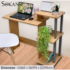 Our small wooden office computer desk in this natural wood finish offers a sleek contemporary design and is ideal for studying and working from home or in an office environment. Home Prime Hp0004 Writing Desk Computer Desk Pc Laptop Table Workstation Study Home Office Furniture Side Shelf Meja Pc Shopee Malaysia