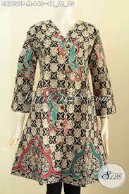 Ld 100 cm, panjang 50 cm. Dress Batik Kerah V Baju Batik Terussan Mekar Bawah Busana Batik Printing Motif Mewah Pilihan Tepat Tampil Cantik Dan Anggun Dr7599p M Toko Batik Online 2021