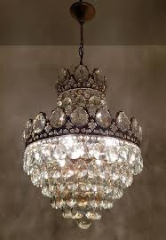 Antique Vintage French Basket Style Brass Crystals Large Chandelier Ceiling Light Pendant Ceiling Pendant Lights Ceiling Lights Chandelier Ceiling Lights