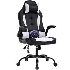Boyel Living White And Black Gaming Chair Ergonomic Swivel Rolling Computer Massage Chair With Headrest And Adjustable Lumbar Support Rc6554 White The Home Depot