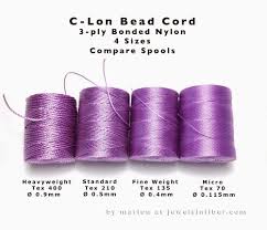 C Lon Bead Cord Comparing Sizes Guides To Components Etc
