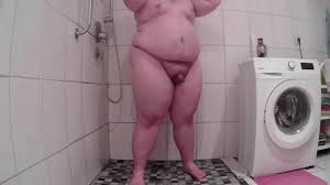 Chubby boy had a shower and jerk off after shower