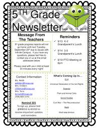 I remember when cooldude did his first project. 5th Grade Newsletter Message From Reminders The Teachers Ppt Download