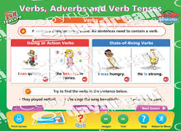 verbs adverbs and verb tenses interactive software download