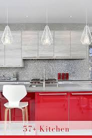 Modern kitchen with red and white cabinets. 57 Red Kitchen Cabinets Extremely Hot Stylish Red Cabinets