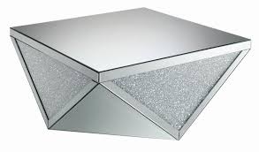 Crystal orbs on pedestal (set of 3). 722508 Rosdorf Park Alessia Glass Mirror And Crystal Square Modern Coffee Table