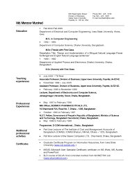 resume format for zoology lecturer