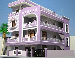 Exterior design ideas house exterior outside house dream home. Lovely Exterior Home Design With Purple Exterior Wall And Fascinating Balconies Under Flat Roof Awesome Concre House Exterior House Design Home Building Design