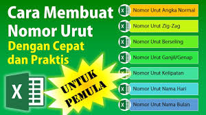 Cara Membuat Nomor Urut Otomatis Pada Excel Youtube
