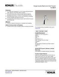 Related manuals for kohler kd27v12. Kohler K 193 4 Cp K 193 4 Sn K 193 4 Pb Specification Manualzz