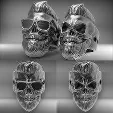 Skull Ring Bearded Stl 3d Model For 3d Printer 3d Print Model Anillos De Calavera Craneos Y Calaveras Anillos Para Hombres
