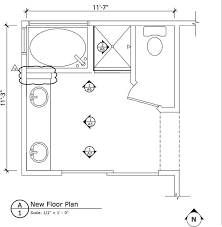 It's an efficient use of space because the clearance area for the bath is used as the shower. See How 8 Bathrooms Fit Everything Into About 100 Square Feet