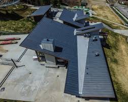 Birds Eye View Of A House Roof Standing Seam Metal Roofing Bonderized Patio Roof House Roof Roof Design