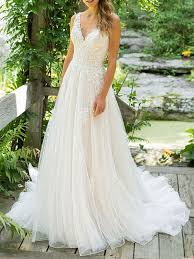 Check spelling or type a new query. Schlicht Brautkleid A Linie V Ausschnitt Strandhochzeit Standesamtkleid Milanoo Com