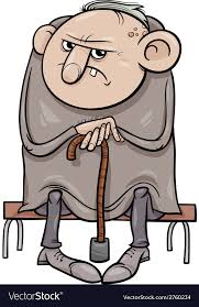 Grumpy Old Man Cartoon Royalty Free Vector Image