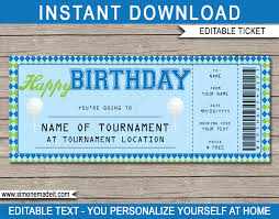 Golf gift certificates officetemplates net from officetemplates.net golf gift certificate template pdf templates. Golf Ticket Birthday Gift Voucher Editable Printable Golf Ticket Template