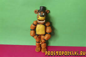 как слепить из пластилина 5 ночей с фредди 2 Mishka Freddi Iz Plastilina Prosto Podelki