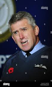 Group captain simon blake gives a statement outside raf scampton hi-res  stock photography and images