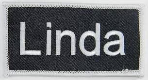 Linda Name Tag Patch Uniform ID Work Shirt Badge Embroidered Iron On  Applique