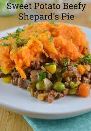 Sweet Potato Beefy Shepard S Pie Recipe From Hot Eats And Cool Reads This Comfort F Shepards Pie Recipe Potatoe Dinner Recipes Comfort Food Recipes Casseroles