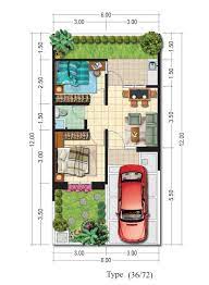Denah Rumah Minimalis Tipe 36 90 Casas Geminadas Plantas De Casas Projetos De Casas