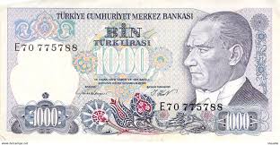 The banco central de chile started issuing these 1000 chilean peso banknotes in 2010. Turkey 1000 Turk Lira Banknote Turkei Vf F Iii 1970