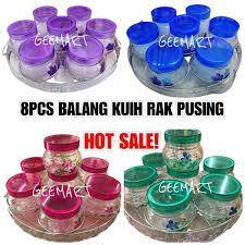 Jadi, elakkan menyimpan biskut raya anda di dalam bekas sejurus mengeluarkannya daripada oven. Hot 8pcs Rotating Jar Canister Set Bekas Biskut Balang Kuih Raya Rak Pusing Shopee Malaysia