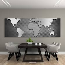 Infactory leinwand mit led beleuchtung, leinwand beleuchtet. Wandbild Weltkarte Metall Ab 150 X 50 Cm Panorama Picoration