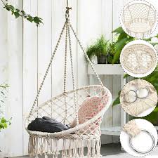 Handmade Macrame Hammock Chair Boho Style Hammock Chair Etsy In 2020 Hanging Chair Outdoor Swinging Chair Hammock Chair