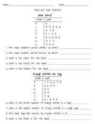 Stem And Leaf Practice Ws Math Curriculum Math Practice Worksheets Math School