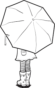 Spring color page for kids. Printable Coloring Page Of A Girl Holding An Umbrella Supplyme