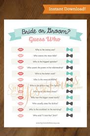 Guess Who Instant Download Bridal Shower Game Questionare Bridal Shower Games Wedding Games Wedding Shower Games