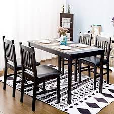 Comes with extra large 37 square outdoor dinning table. Harper Bright Designs 5 Piece Wood Dining Table Set 4 Person Home Kitchen Table And Chairs Espresso Buy Online In Qatar At Qatar Desertcart Com Productid 59870014