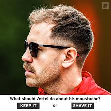 We need to talk about Sebastian Vettel's moustache.