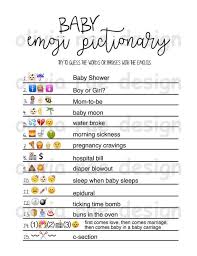 Find baby shower game ideas to make this the best baby shower ever. Emoji Pictionary Baby Shower Game Black And White Instant Download Fun Unique Shower Game In 2020 Baby Shower Games Emoji Sentences Emoji Answers