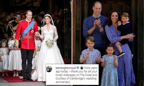 William and kate chose four flower girls for their bridal party: Prince William And Kate Middleton Celebrate Ninth Wedding Anniversary Daily Mail Online