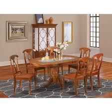 Gently used, vintage, and antique oval dining tables. 7 Piece And Oval Dining Table With Leaf And 6 Dining Chairs Overstock 10296473 Wood Seat