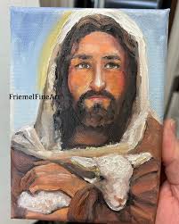 Painting of Jesus going to be crucified by a beginner artist